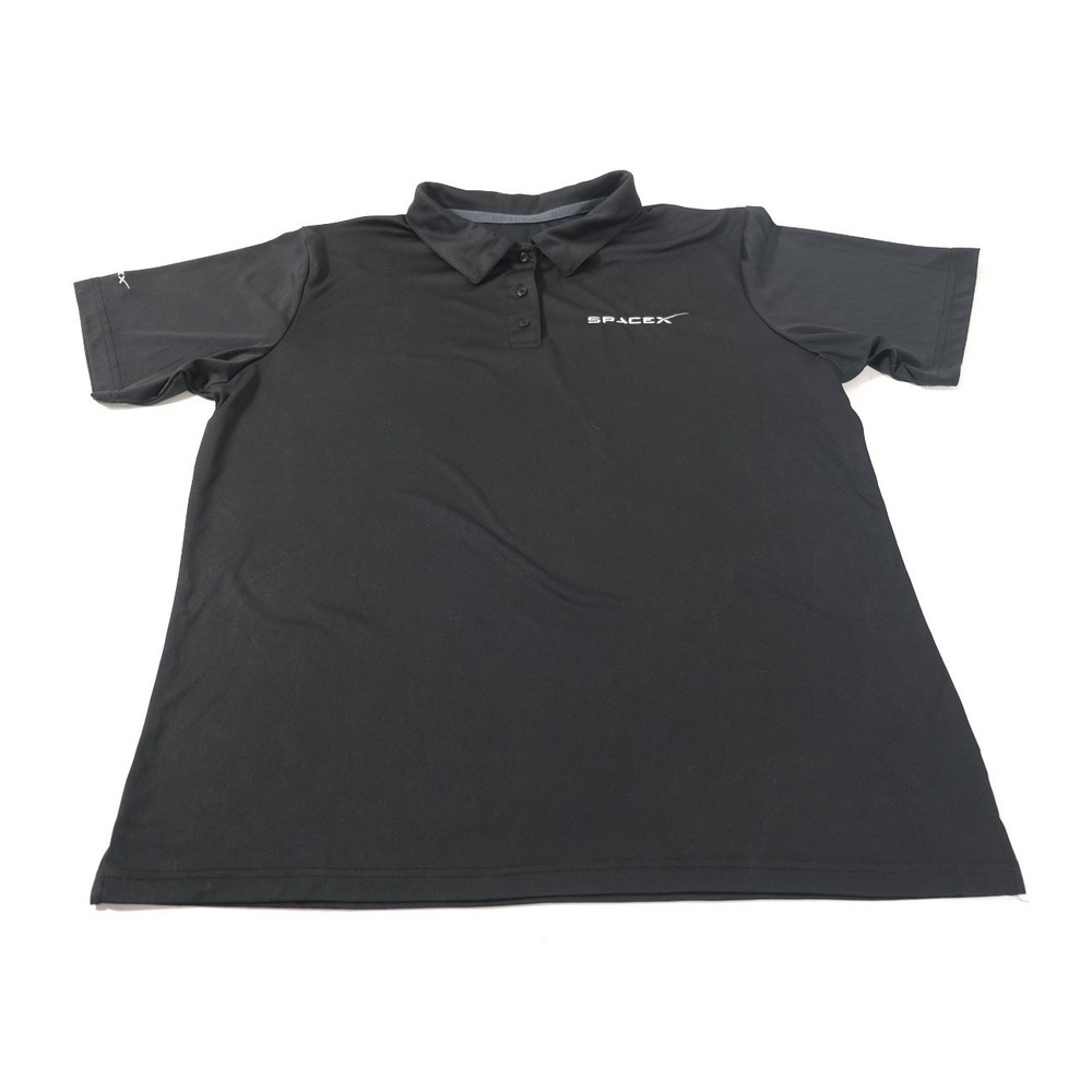 SpaceX Polo Shirt Women 2X Black Space Exploration Technologies Logo Performance